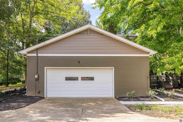 view of garage