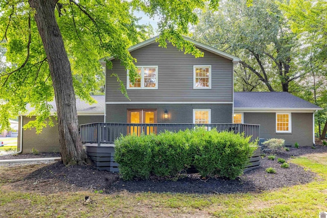 4019 Primrose Pl, Paducah, KY 42001 - back of property featuring a deck, brick siding, and a shingled roof