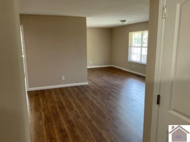 empty room featuring dark hardwood / wood-style floors