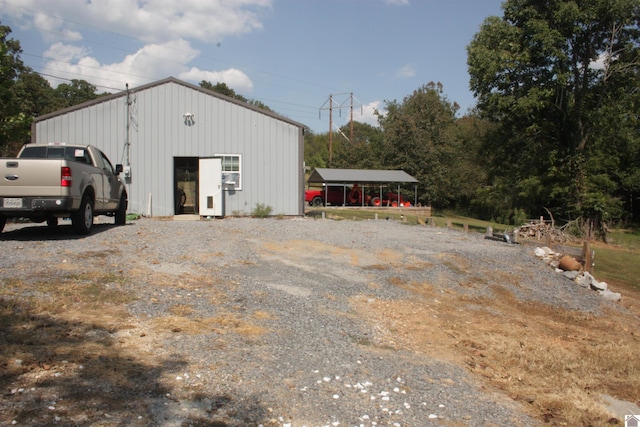 view of garage