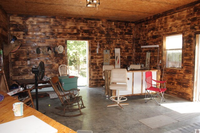 interior space featuring concrete flooring