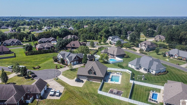 drone / aerial view with a residential view