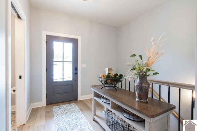 foyer featuring light wood-type flooring