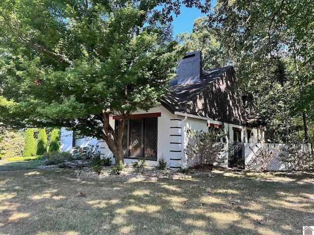 exterior space with a chimney