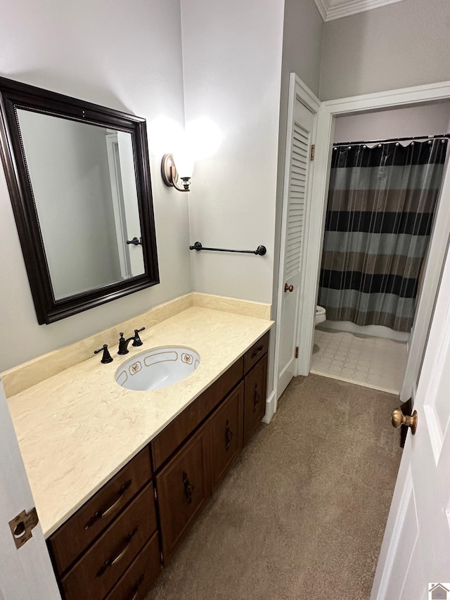 bathroom with toilet and vanity