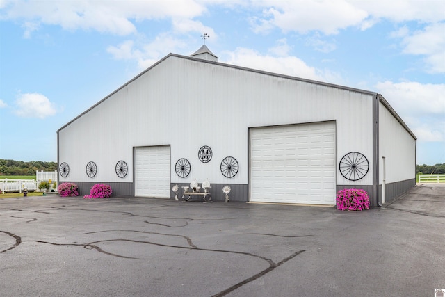 exterior space featuring a garage