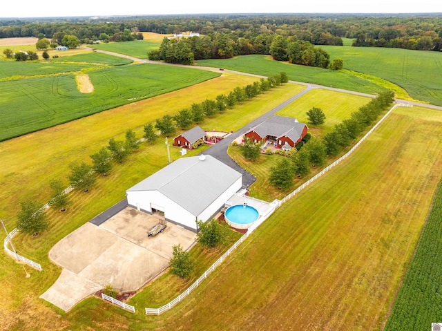 aerial view with a rural view