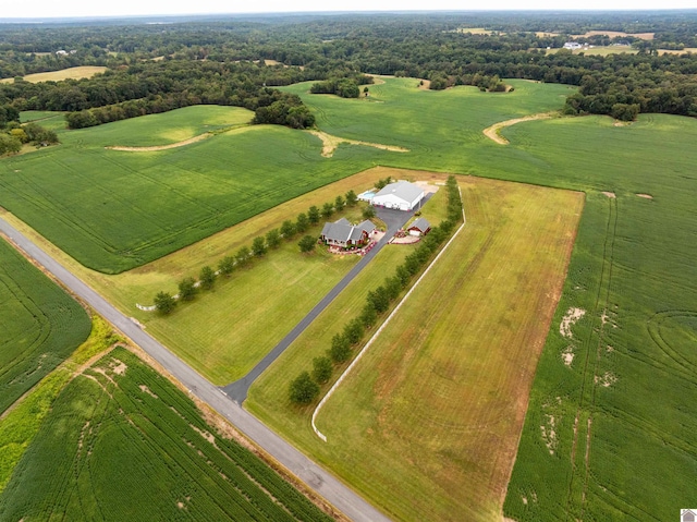 bird's eye view featuring a rural view