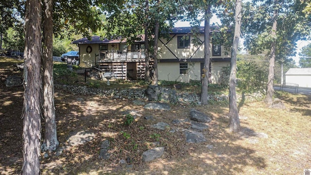 exterior space featuring a wooden deck