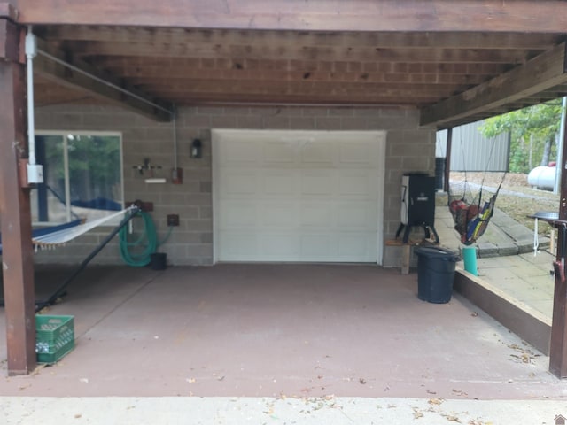 view of garage