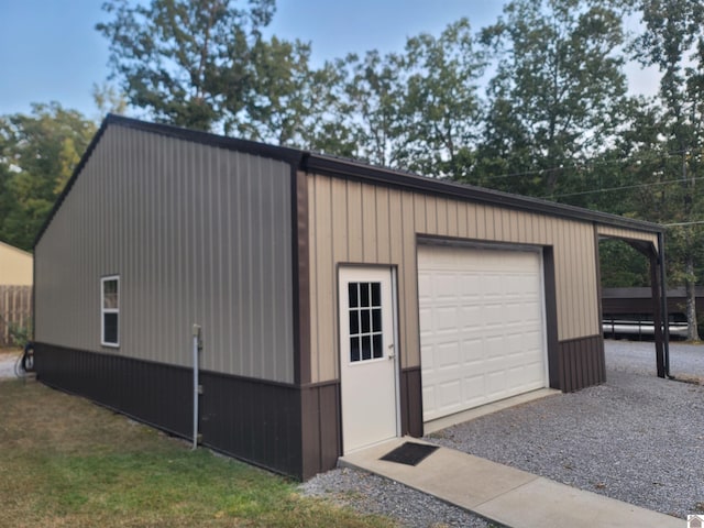 view of garage