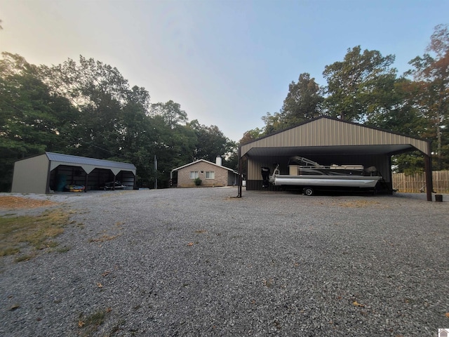 exterior space with a carport