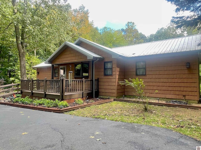 view of front facade with a deck