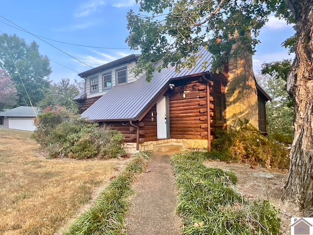 view of log-style house