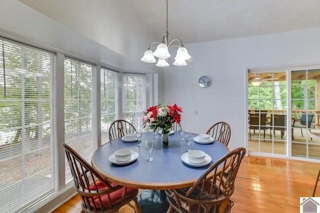 354 Sassafrass Rd, Cadiz, KY 42211 - dining area with a chandelier, healthy amount of natural light, and light wood-style floors