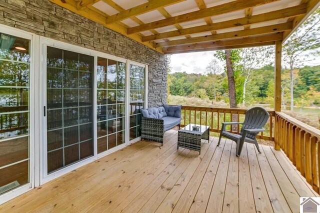 354 Sassafrass Rd, Cadiz, KY 42211 - wooden terrace with an outdoor hangout area