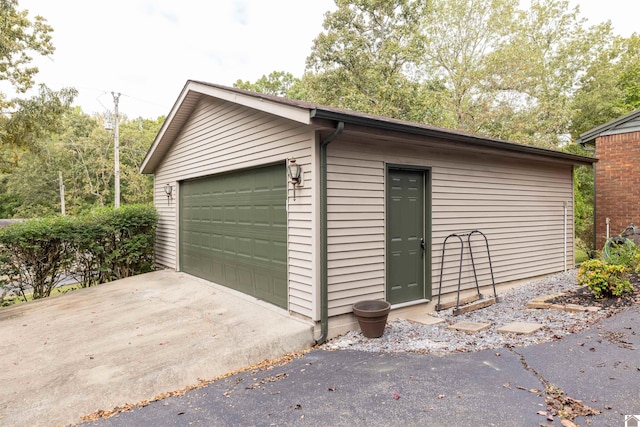 garage with wood walls