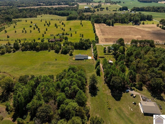 bird's eye view with a rural view