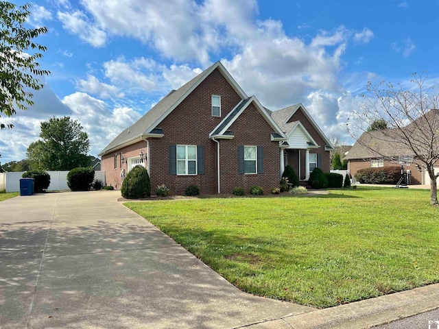 view of front of home with a front yard