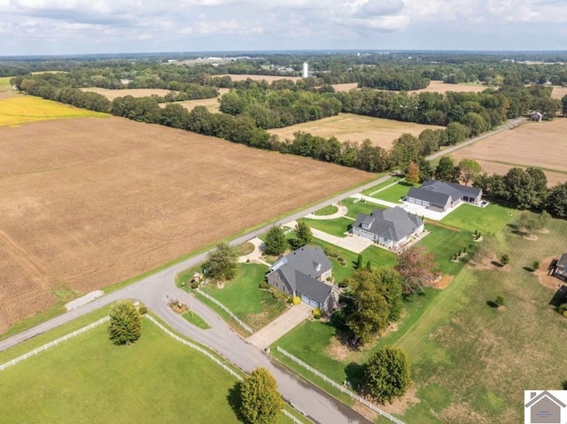 aerial view featuring a rural view