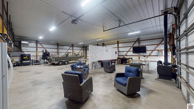 garage featuring white refrigerator