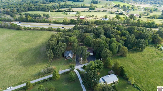 bird's eye view with a rural view