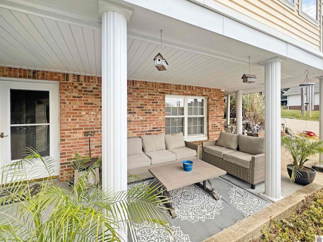 view of patio with outdoor lounge area