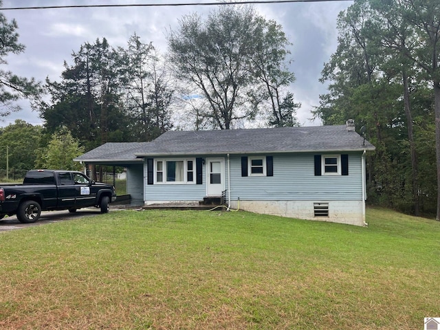 view of front of property with a front yard