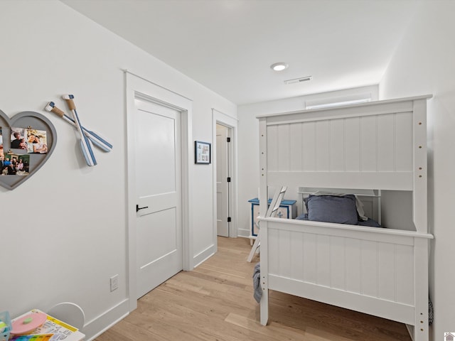 bedroom featuring light hardwood / wood-style floors