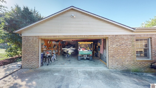 view of garage