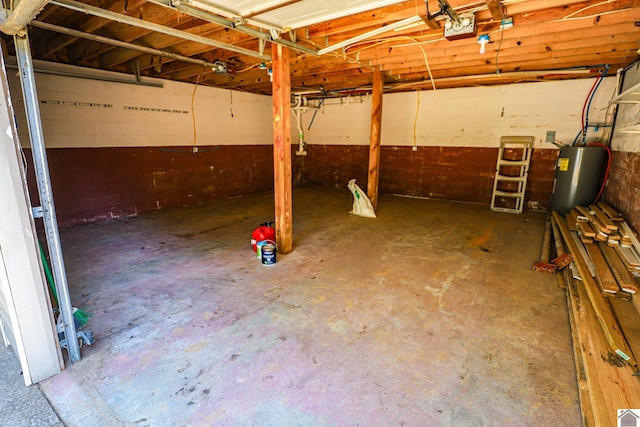 garage with water heater