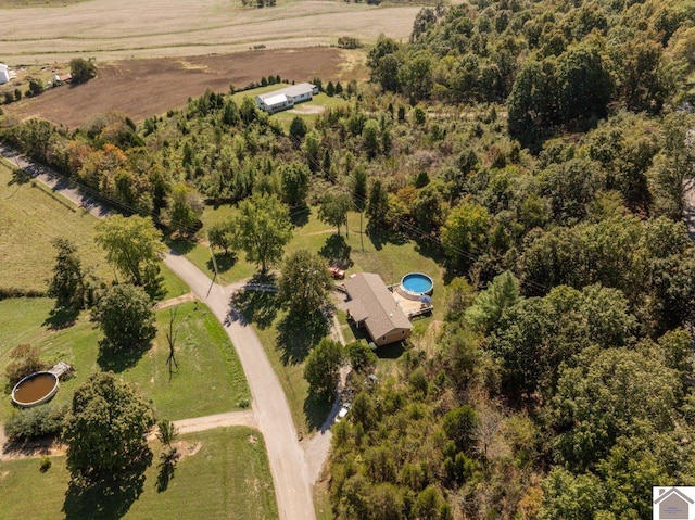 aerial view with a rural view