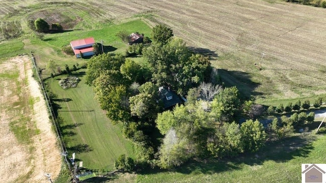 bird's eye view featuring a rural view