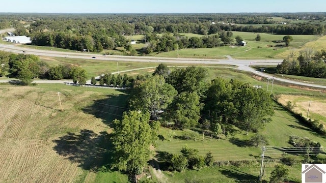 bird's eye view featuring a rural view