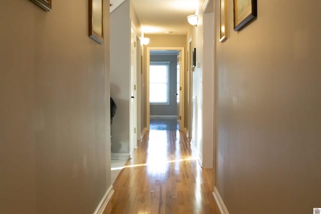 hallway featuring light hardwood / wood-style floors