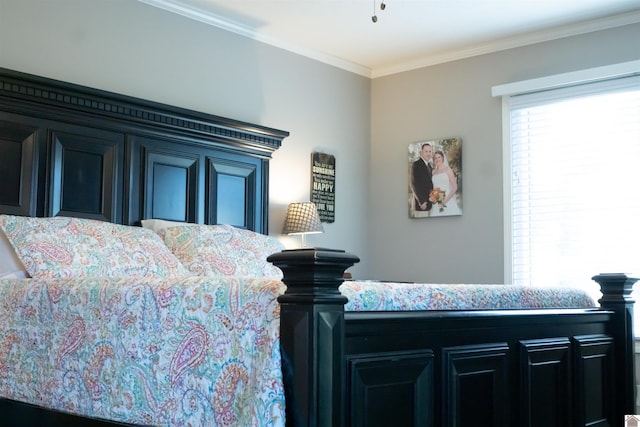 bedroom featuring ornamental molding