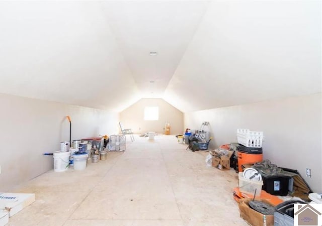 additional living space featuring vaulted ceiling