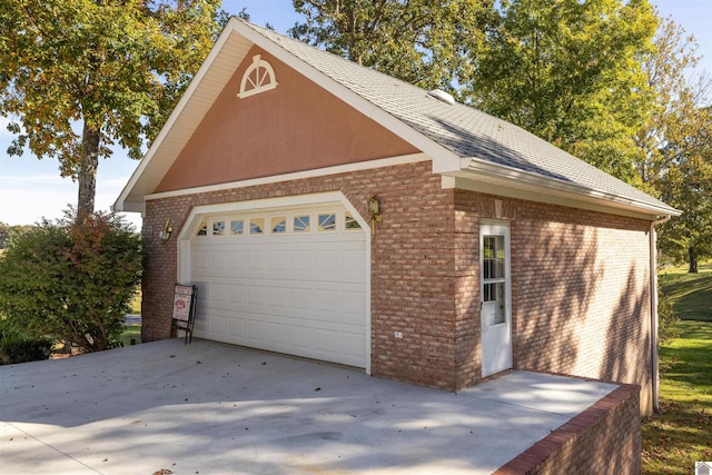 view of garage