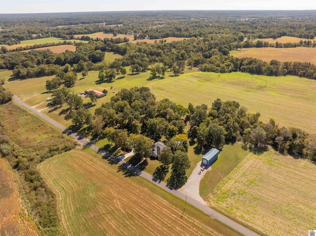 drone / aerial view with a rural view