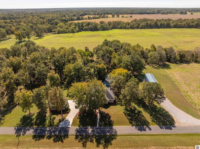 aerial view with a rural view