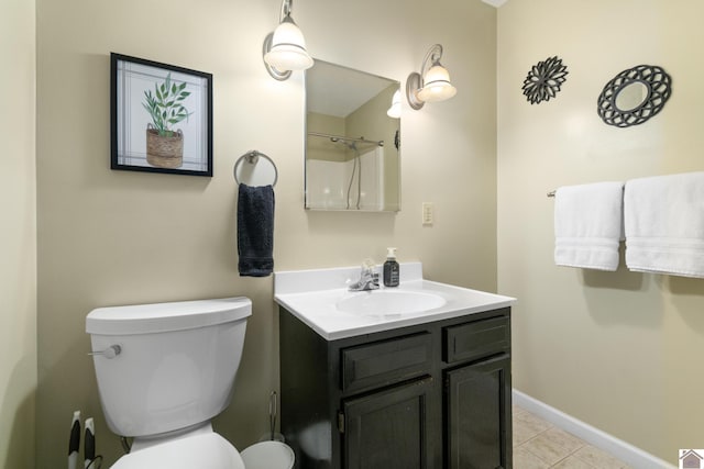 1405 Goose Holw, Cadiz, KY 42211 - bathroom with vanity, toilet, tile patterned floors, and baseboards