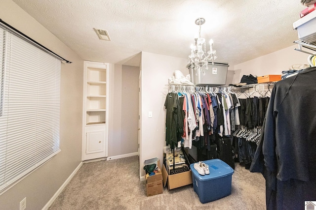 spacious closet with carpet floors