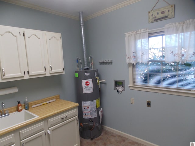 utilities with sink and gas water heater