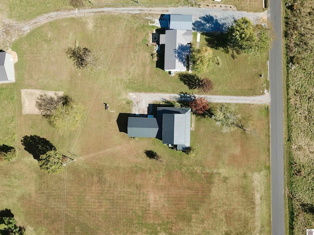 aerial view with a rural view