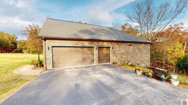 view of property exterior with a lawn