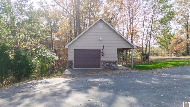 garage with a carport