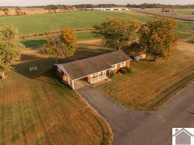 bird's eye view featuring a rural view