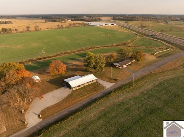 bird's eye view with a rural view