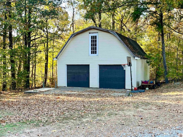 view of garage