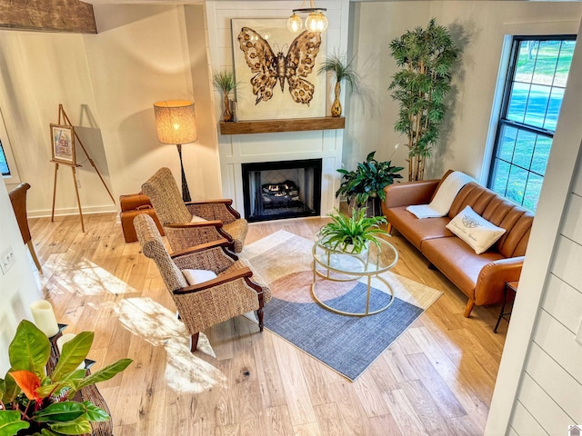 living area featuring hardwood / wood-style floors